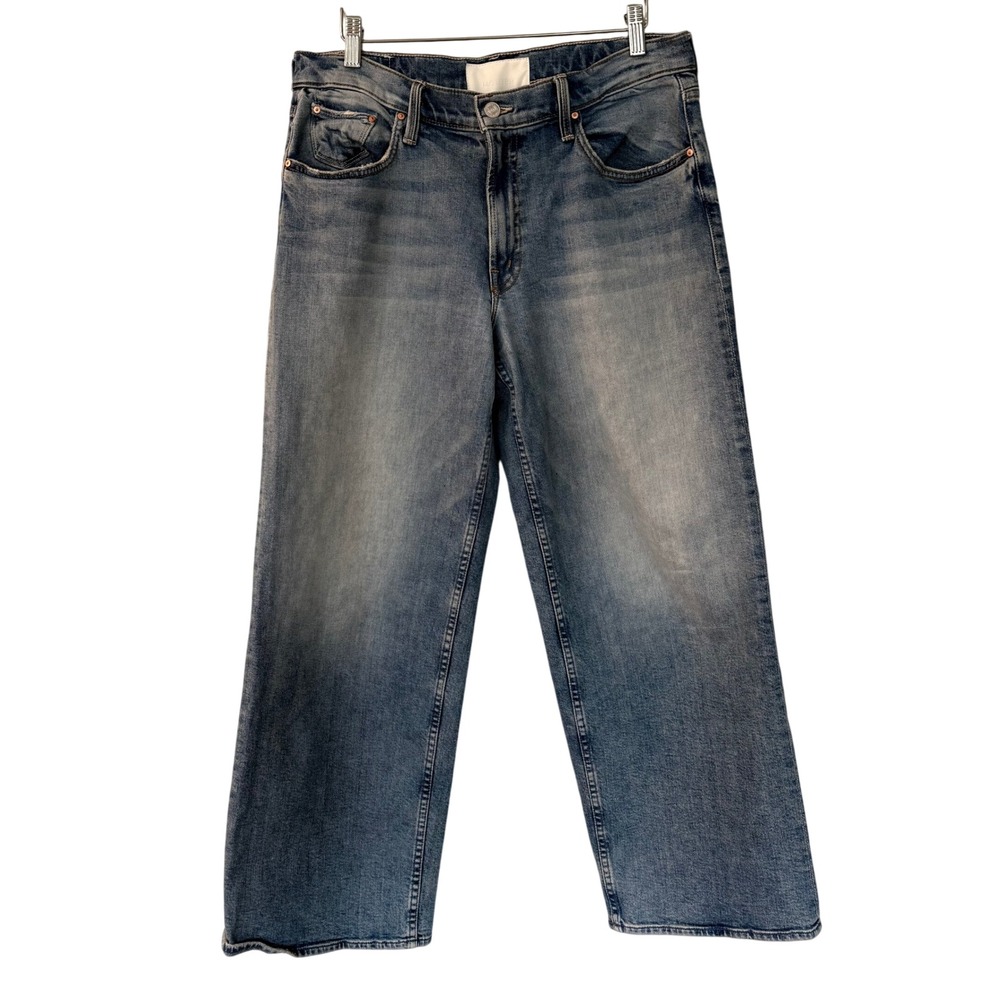 MOTHER Superior The Down Low Spinner Hover Jeans I Confess Blue Wide Leg Size 30